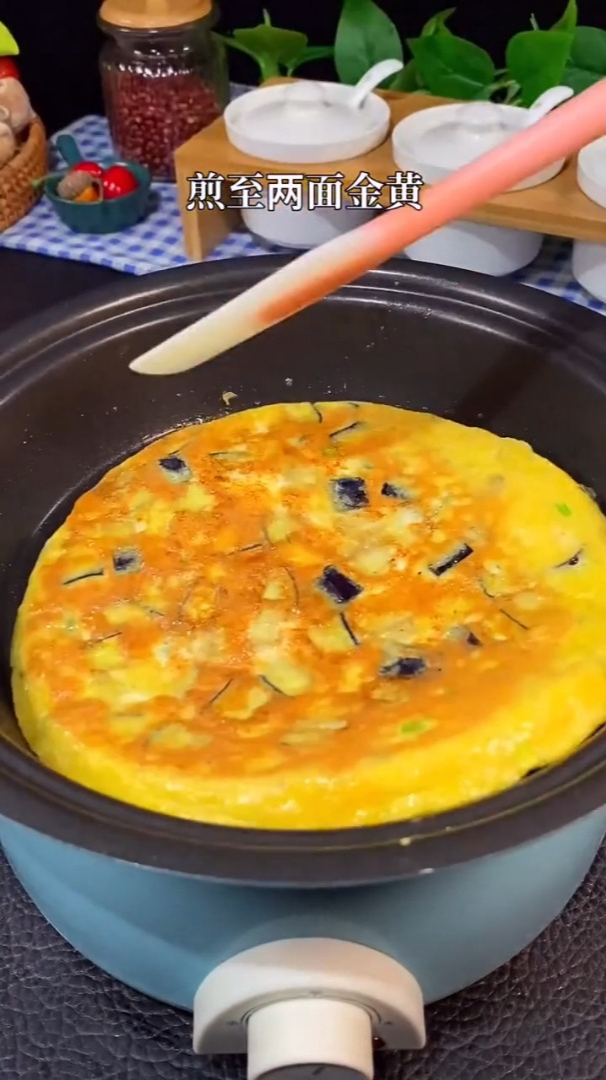 减脂餐:茄子鸡蛋饼