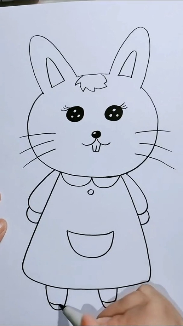 铅笔画;卡通动画,小兔子