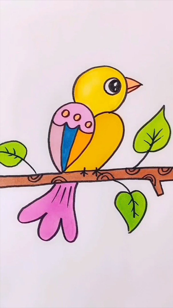 一个2画小鸟,特别简单好学