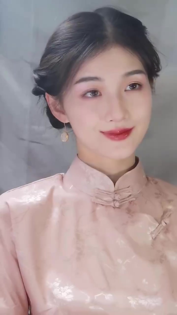 中国风旗袍盘发|精致端庄编发教程