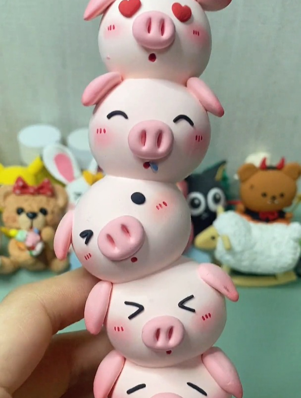 简单可爱的小猪叠叠乐,赶紧做起来