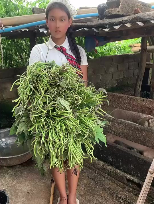 缅甸大山里女孩住这种地方,看到身后的墙壁,真叫人心疼