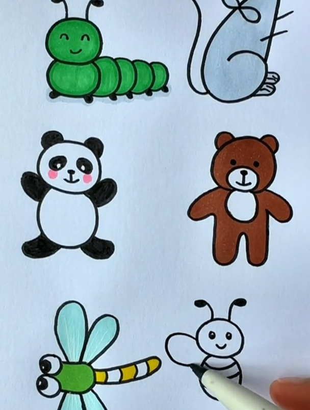 用数字8花各种小动物