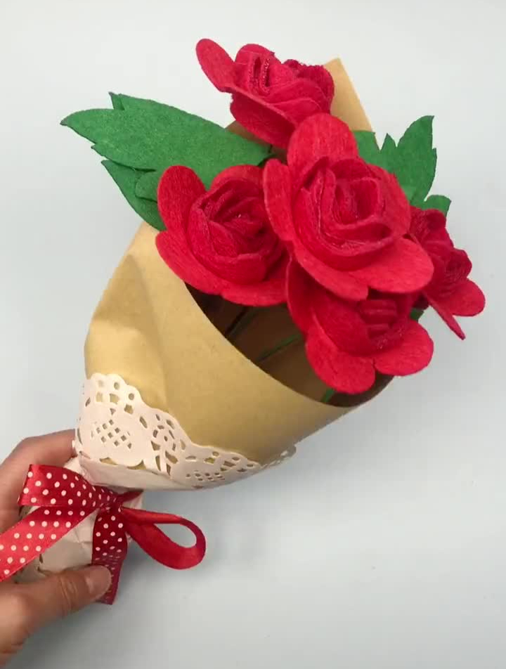 简单好看的不织布手捧花,做了三个款式,都好看
