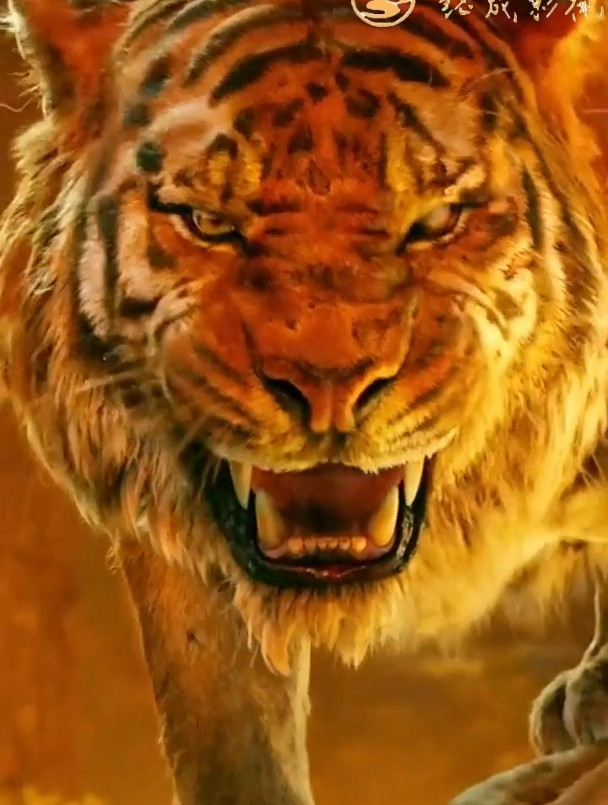 老虎追杀人孩爬上死树奇幻森林