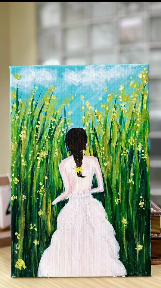 自由背影,丙烯画视频教程