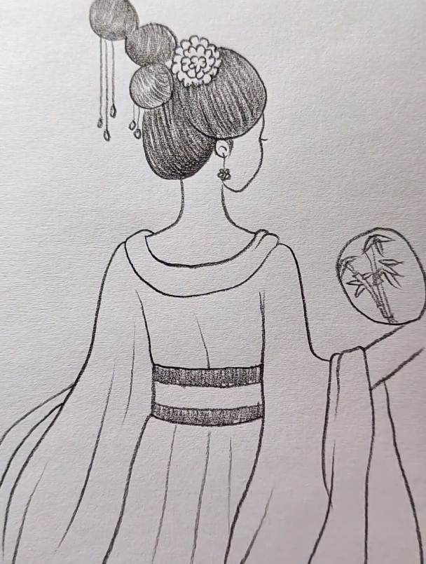 古风小姐姐又来啦喜欢古风的可以试画一下简笔画