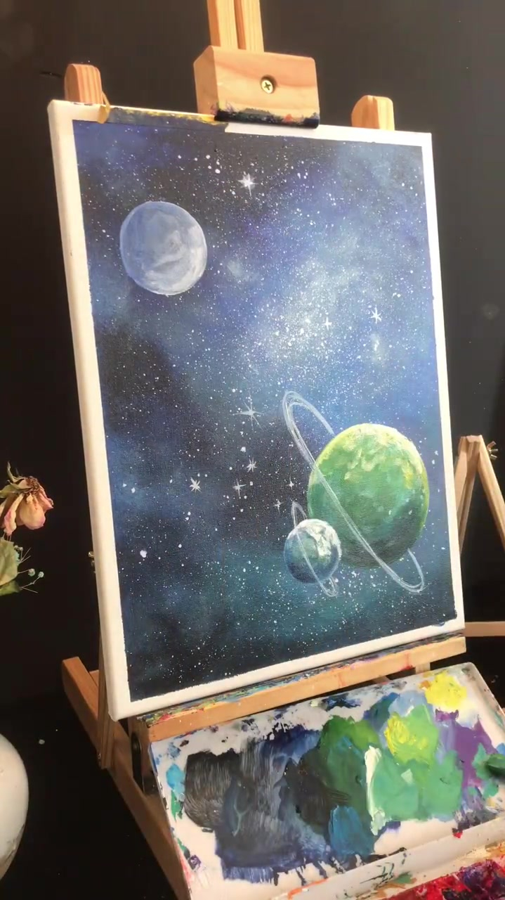 丙烯画星球,科幻感十足