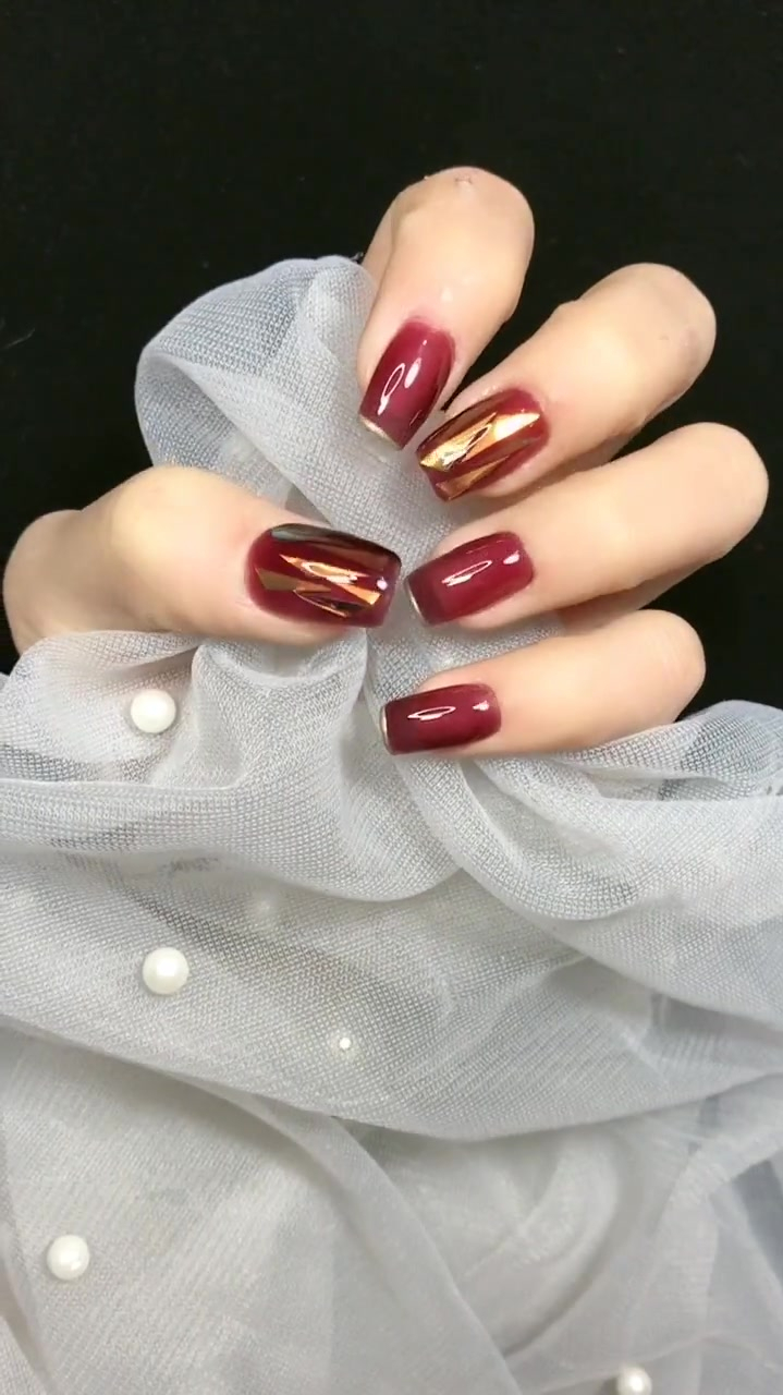 黑红撞色美甲我爱了