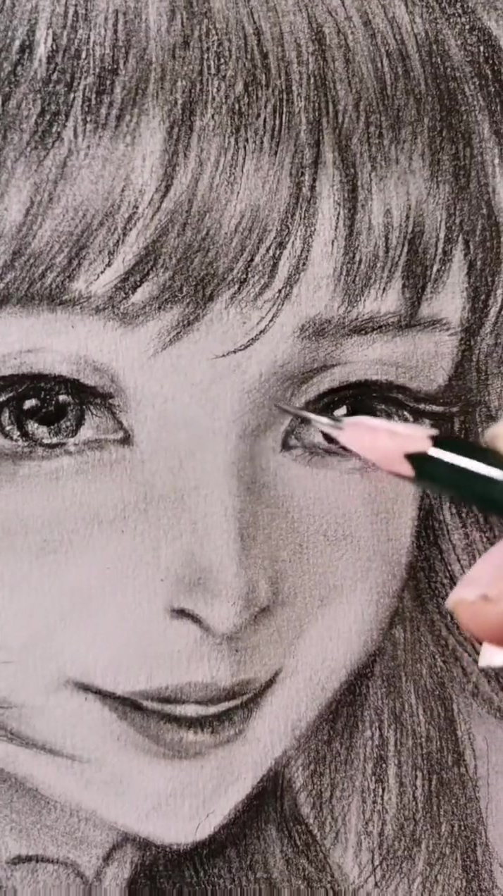 素描西施肖像画手绘绘画教程