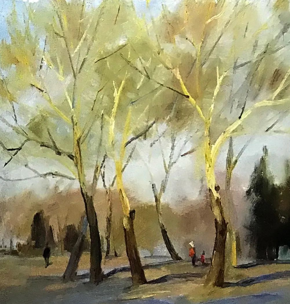 油画艺术作品"古典人物"系列:《喜娘》李自刚