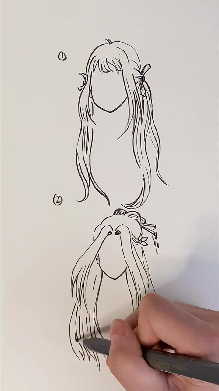 不同古风发型的画法简单易学