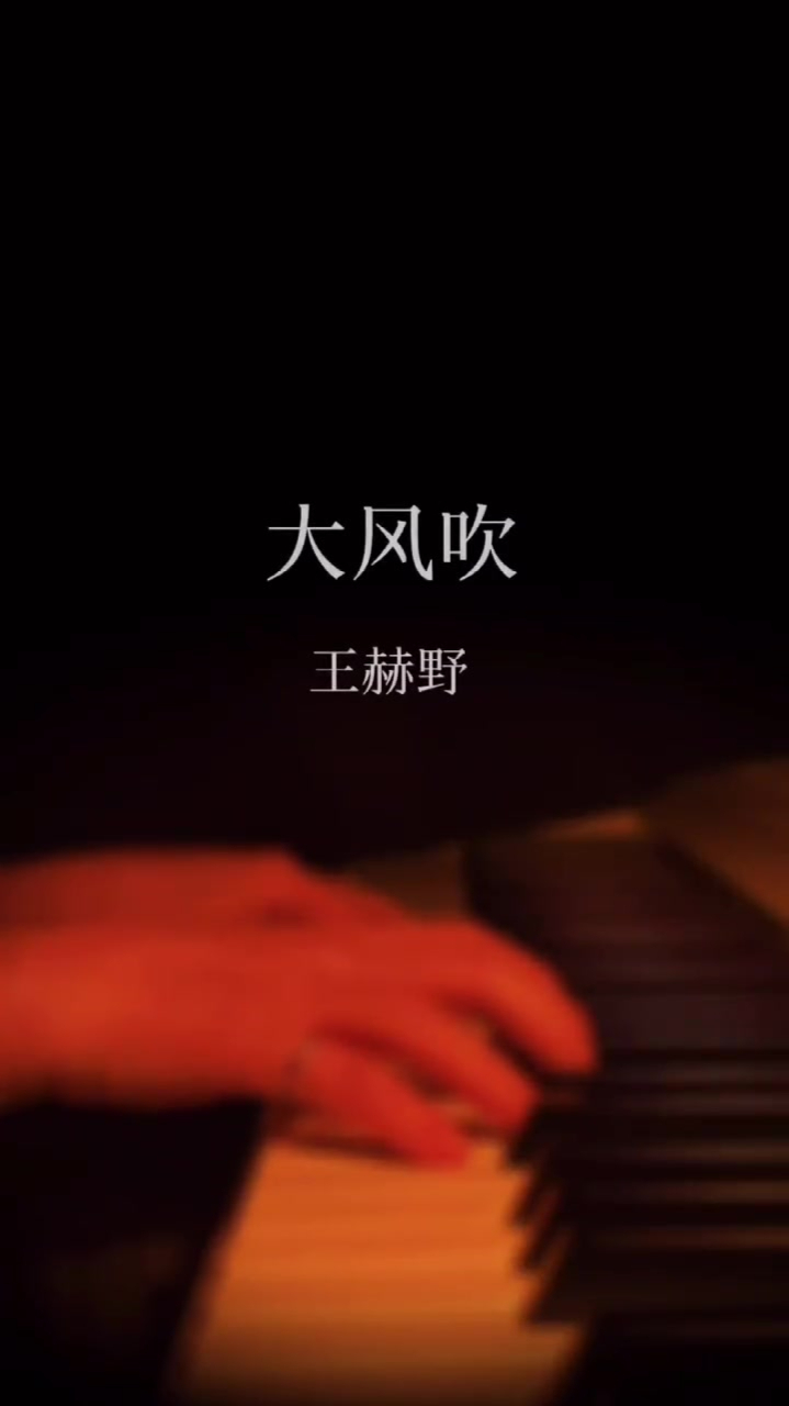 天赐的声音大风吹王赫野钢琴版