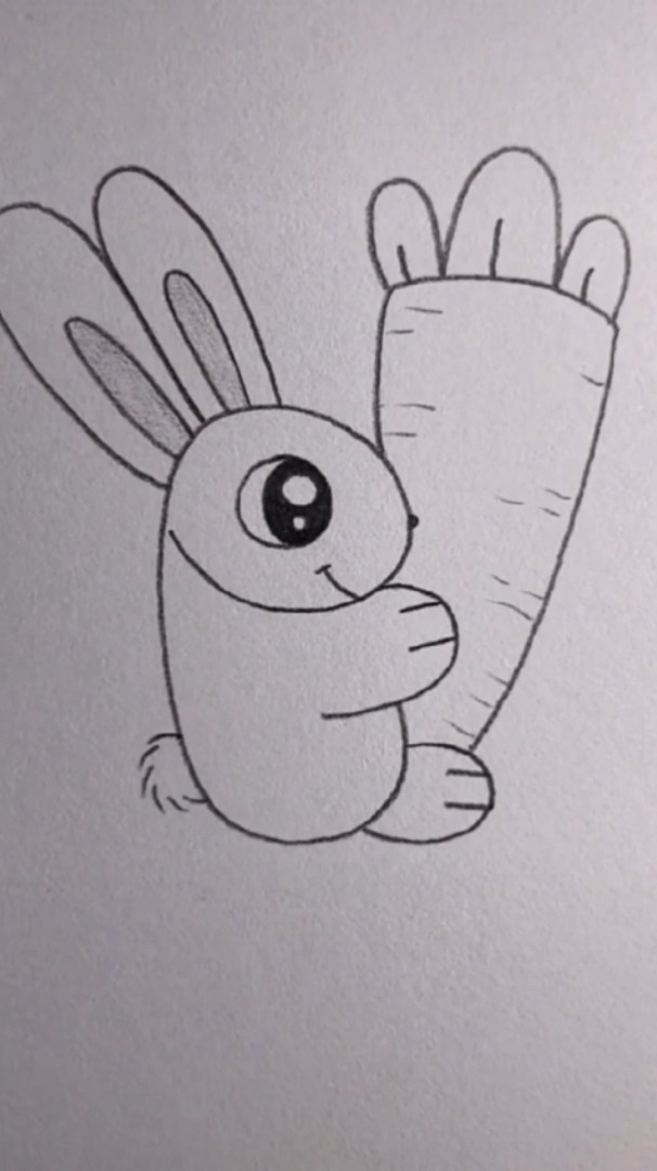铅笔画:小兔子