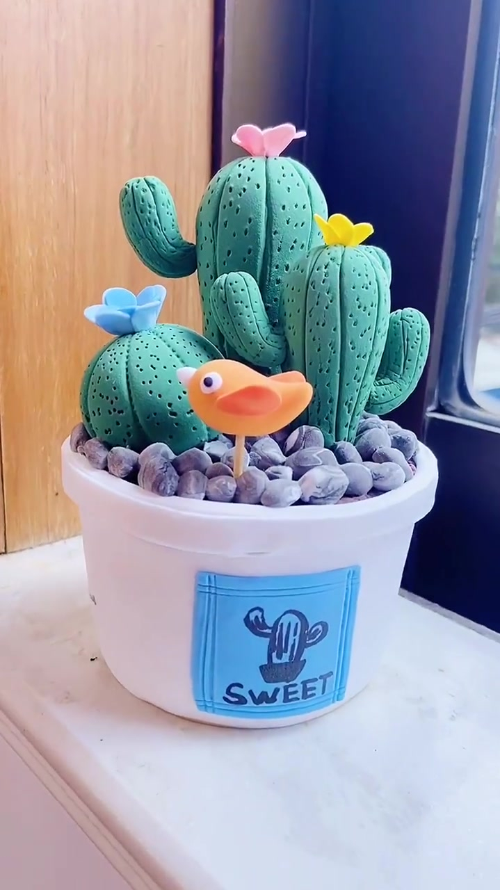 粘土仙人掌,我的手作日常
