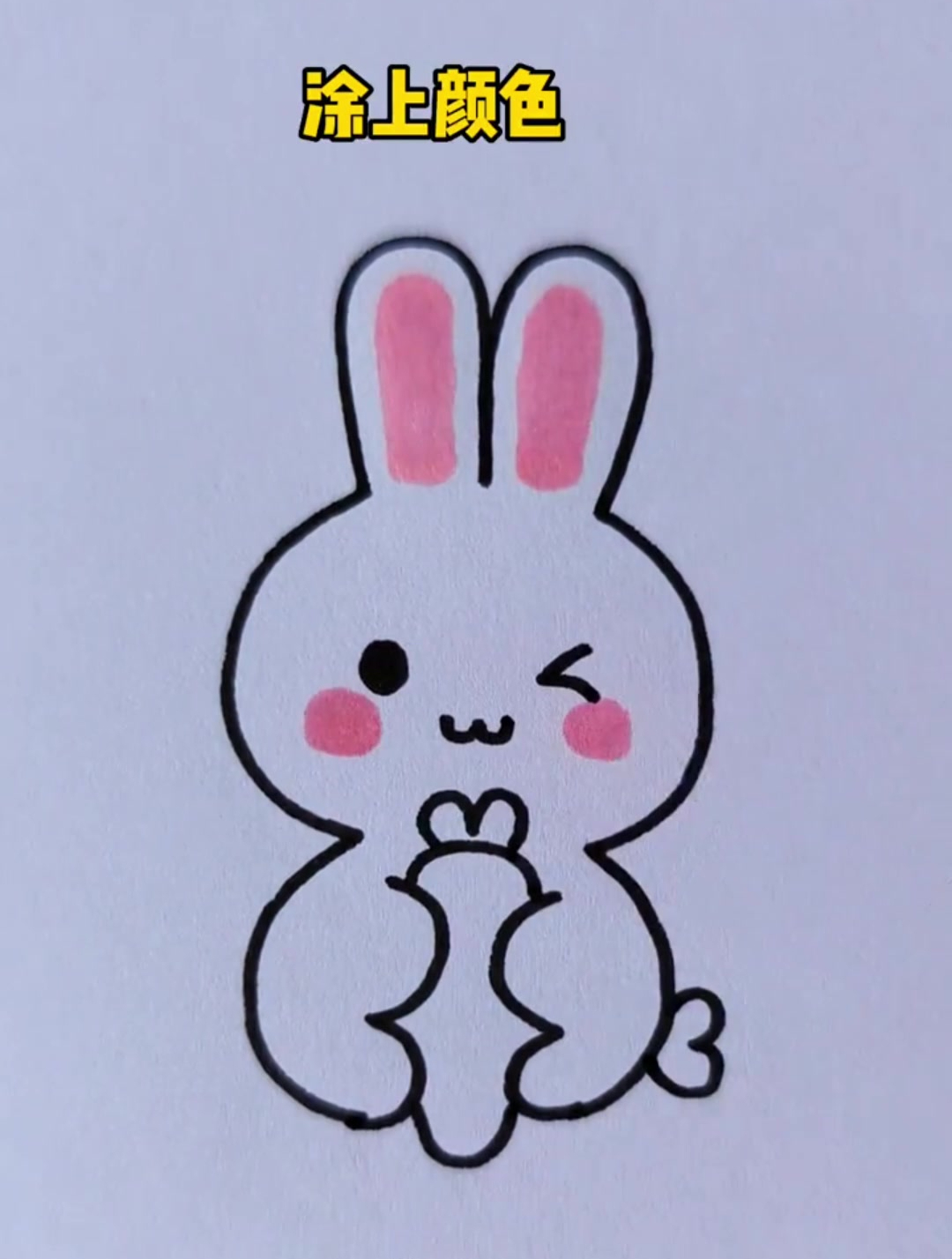 画可爱的小白兔一只图片