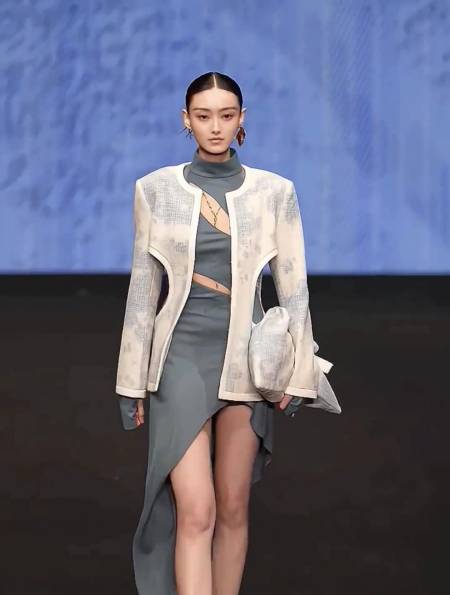 时装走秀模特穿的这身衣服太仙了吧看了一遍又一遍