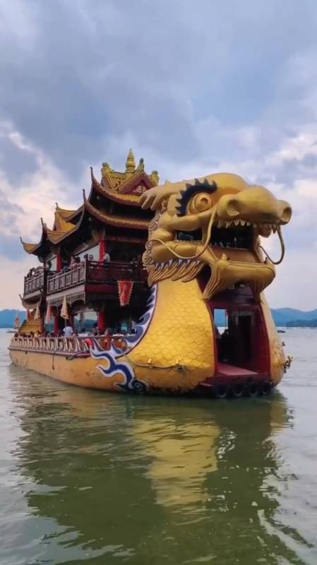 风景治愈系西湖龙船西湖最豪华的船票价90元