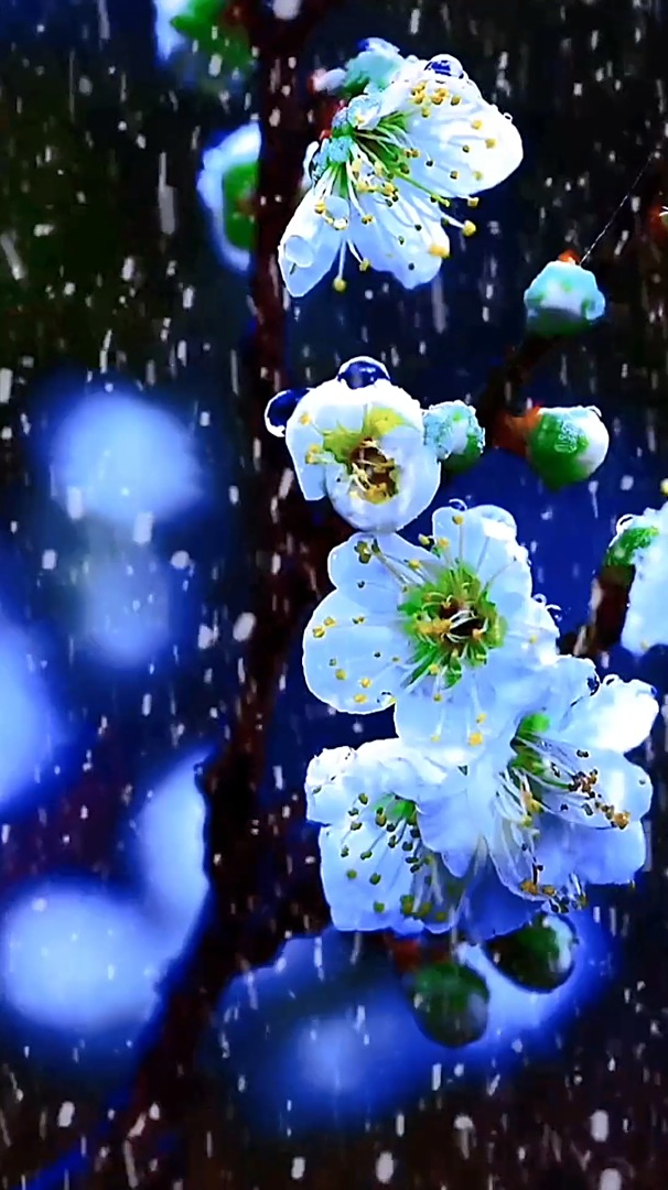 风景治愈:梅花爱雪雪不知,开在雪中做情痴.芳心碎落三千