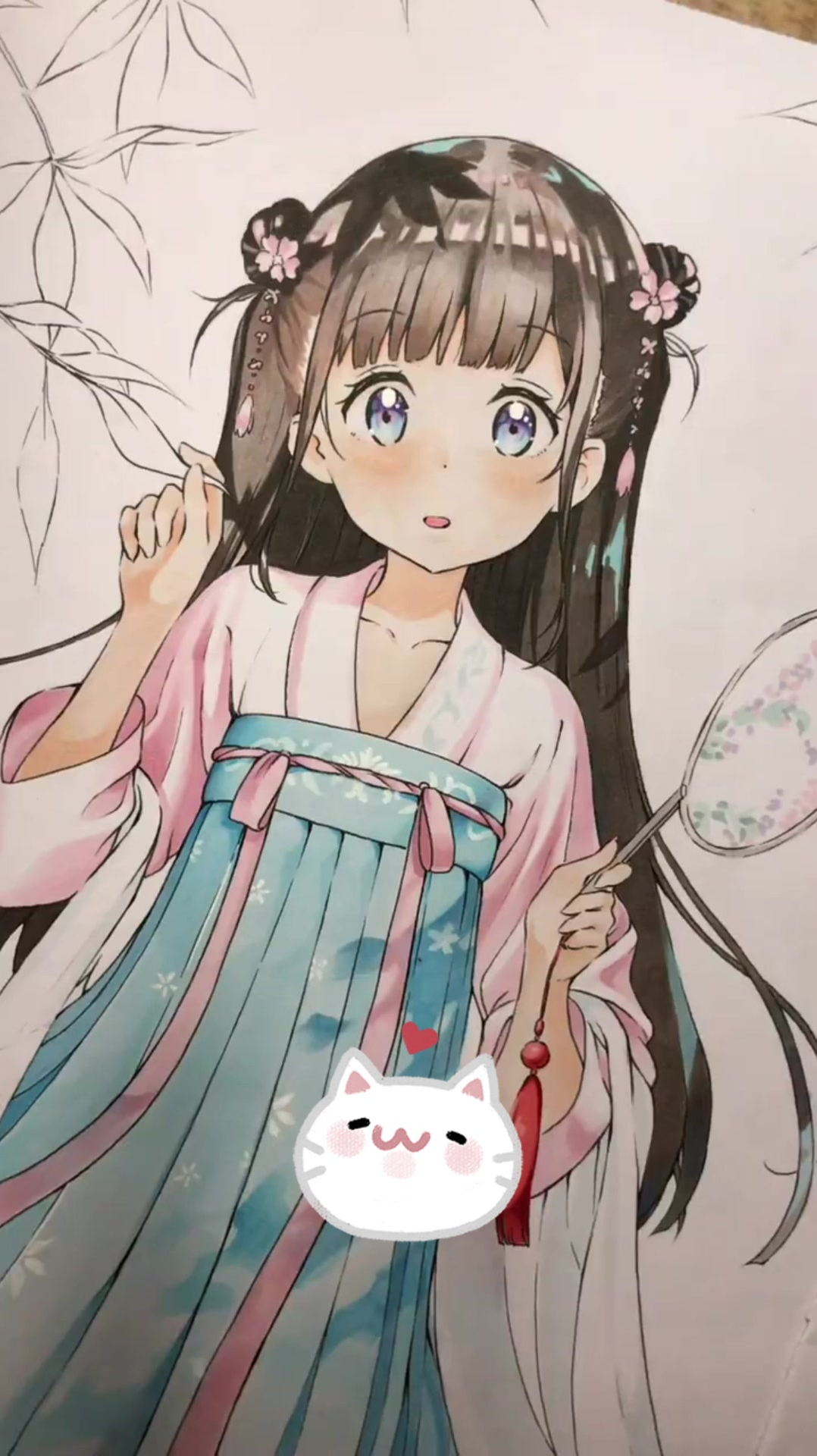马克笔手绘汉服少女