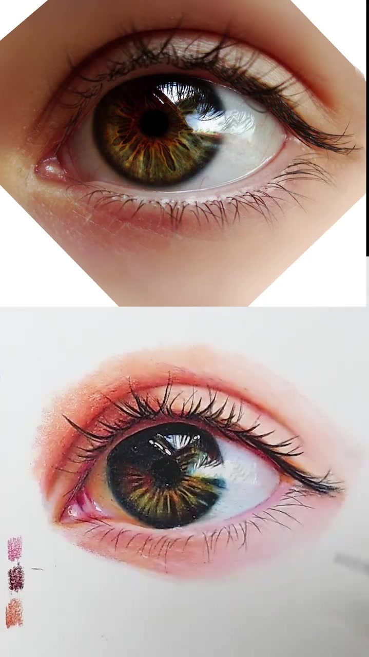 彩铅画一个卡姿兰大眼睛