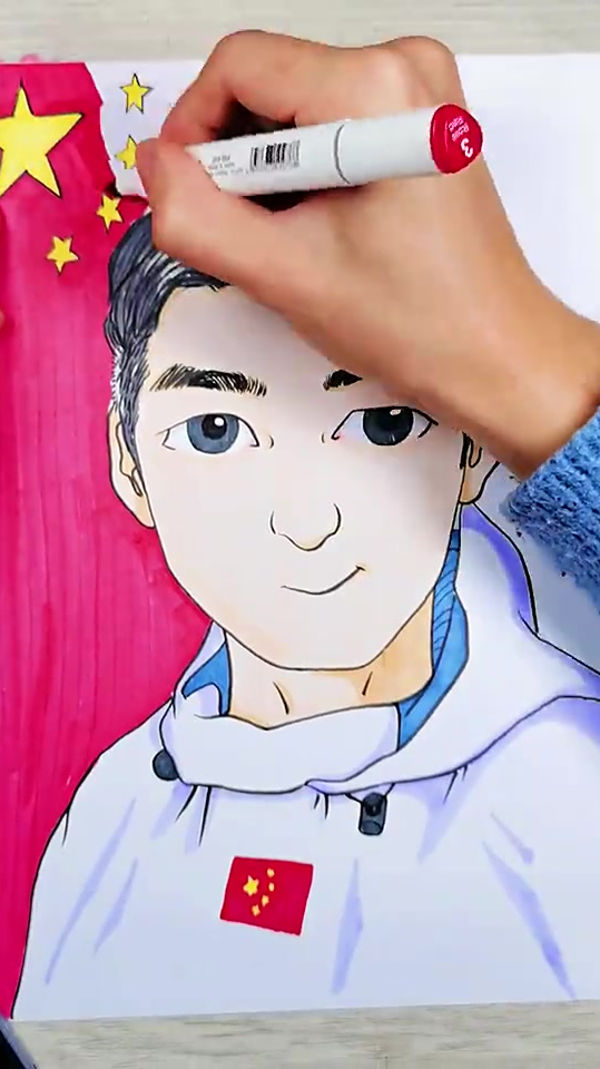 绘画分享冬奥会选手武大靖冬奥会快到了