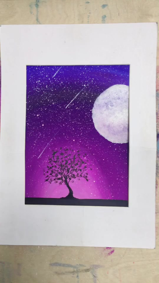 问王者怎样用水粉画星空三简单不