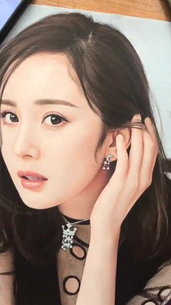 彩铅手绘画杨幂画像过程