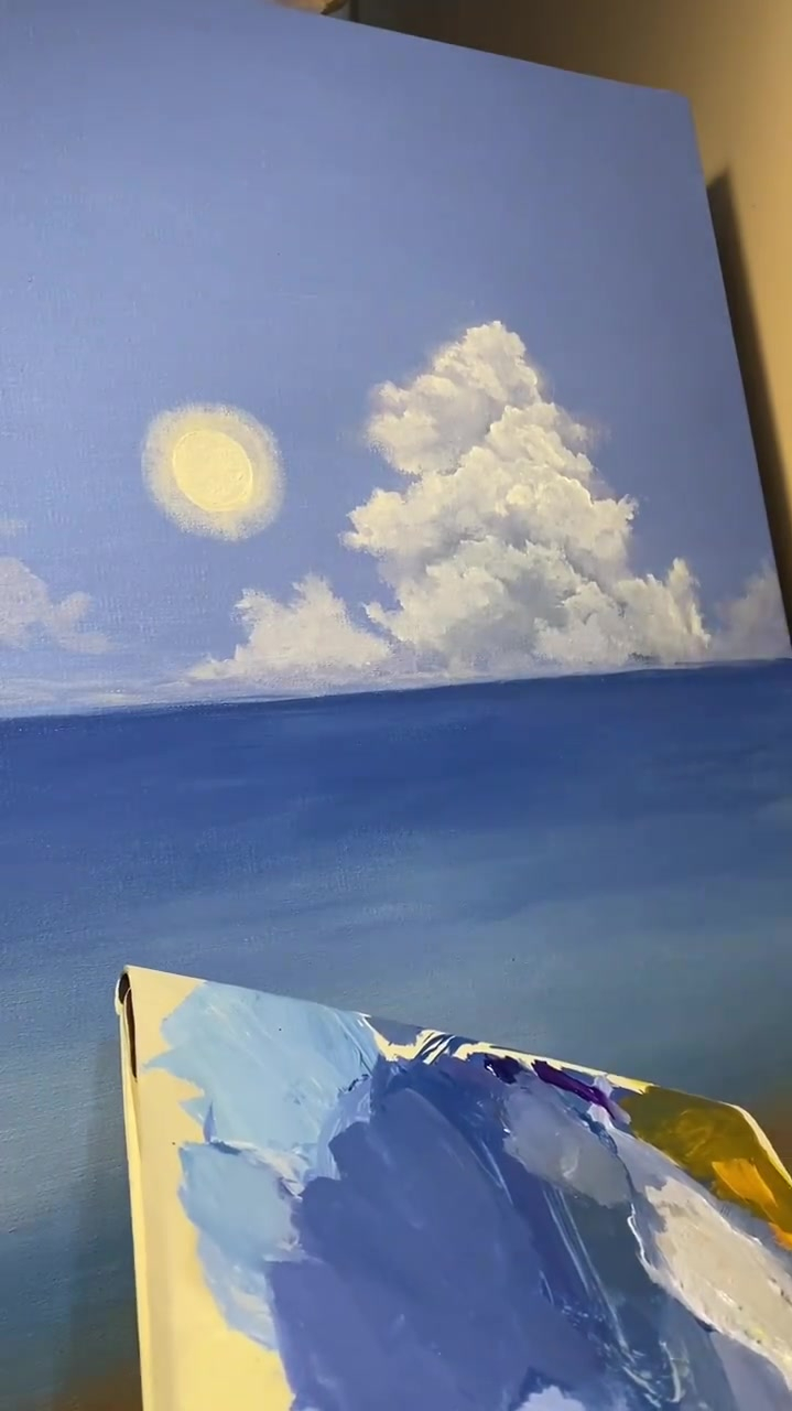 丙烯画超详细画云全程0基础友好