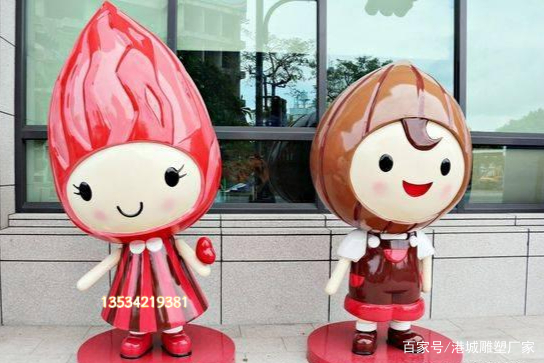 坚果吉祥物玻璃钢卡通核桃雕塑打造乡村旅游振兴战略提升品牌形象