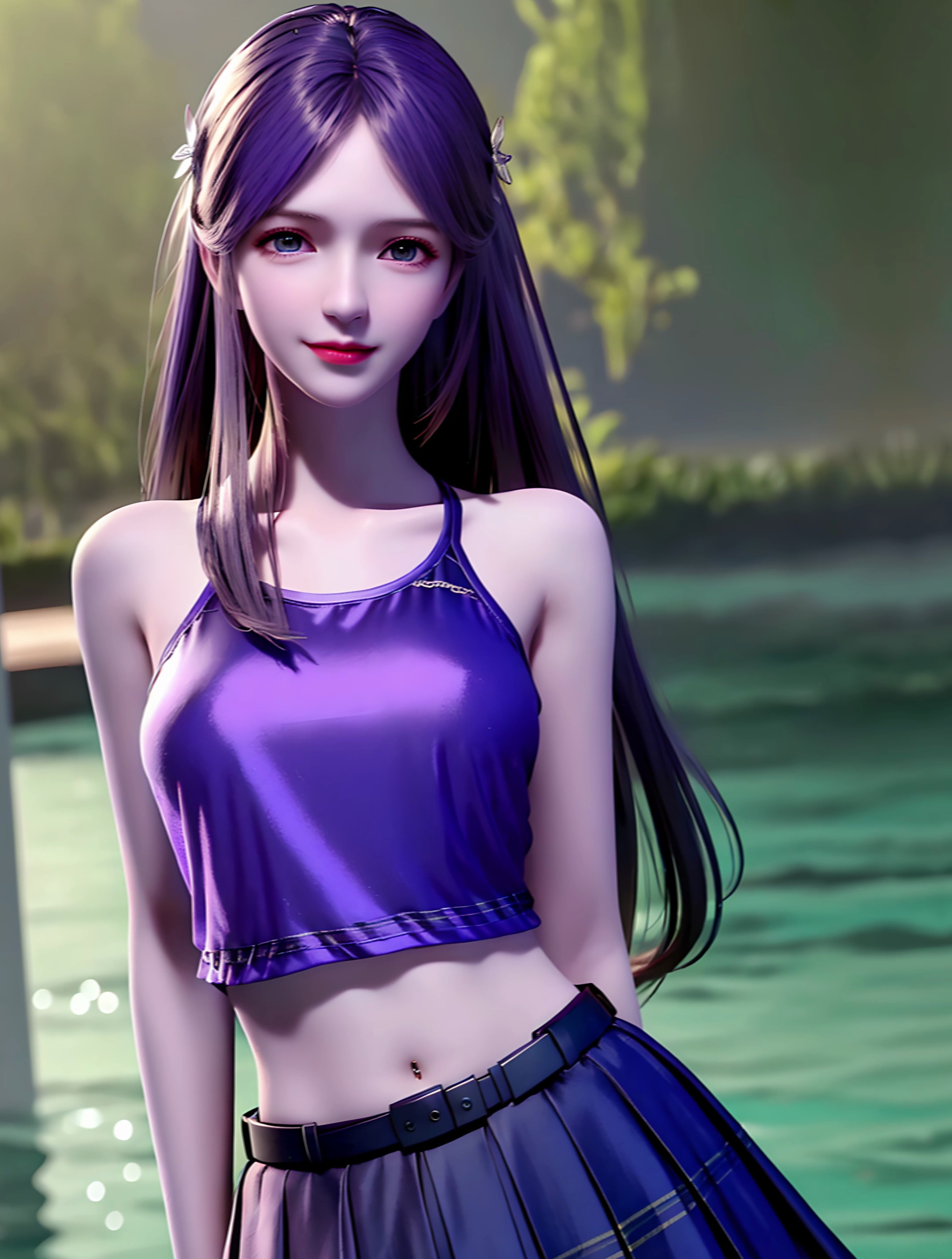 紫色诱惑,国漫女神宁荣荣小短裙魅力尽显