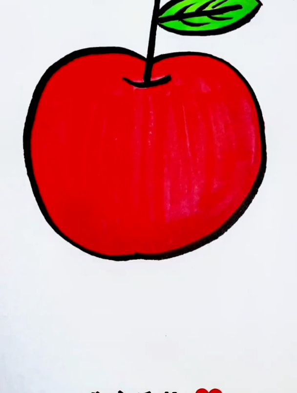 简笔画用数字5画简单又好看的红苹果