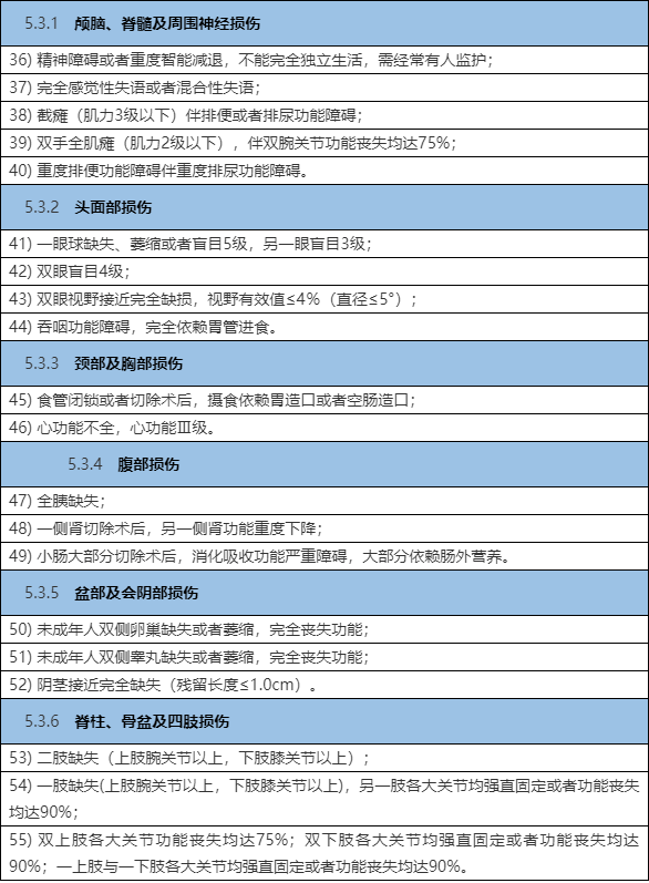 「2022版」人体损伤致残程度分级(伤残等级认定标准)