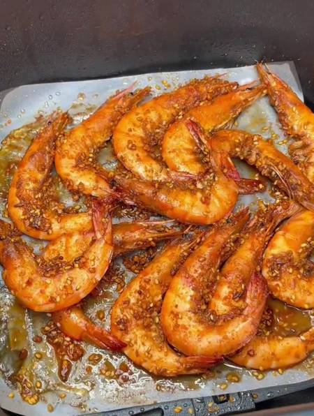 空气炸锅烤大虾,和烧烤店的一个味绝绝好吃嘎嘎香-度小视