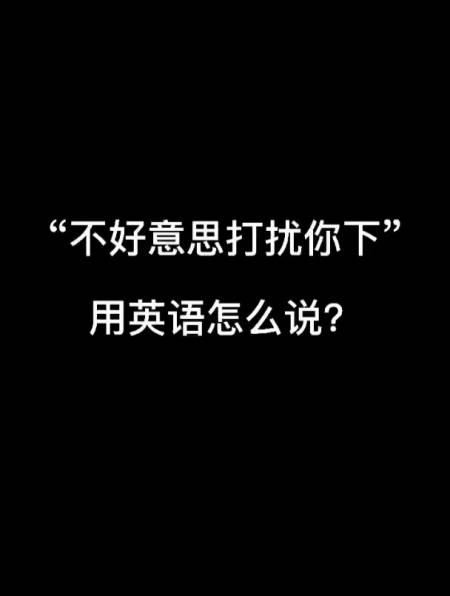 不好意思打扰你下用英语怎么说?