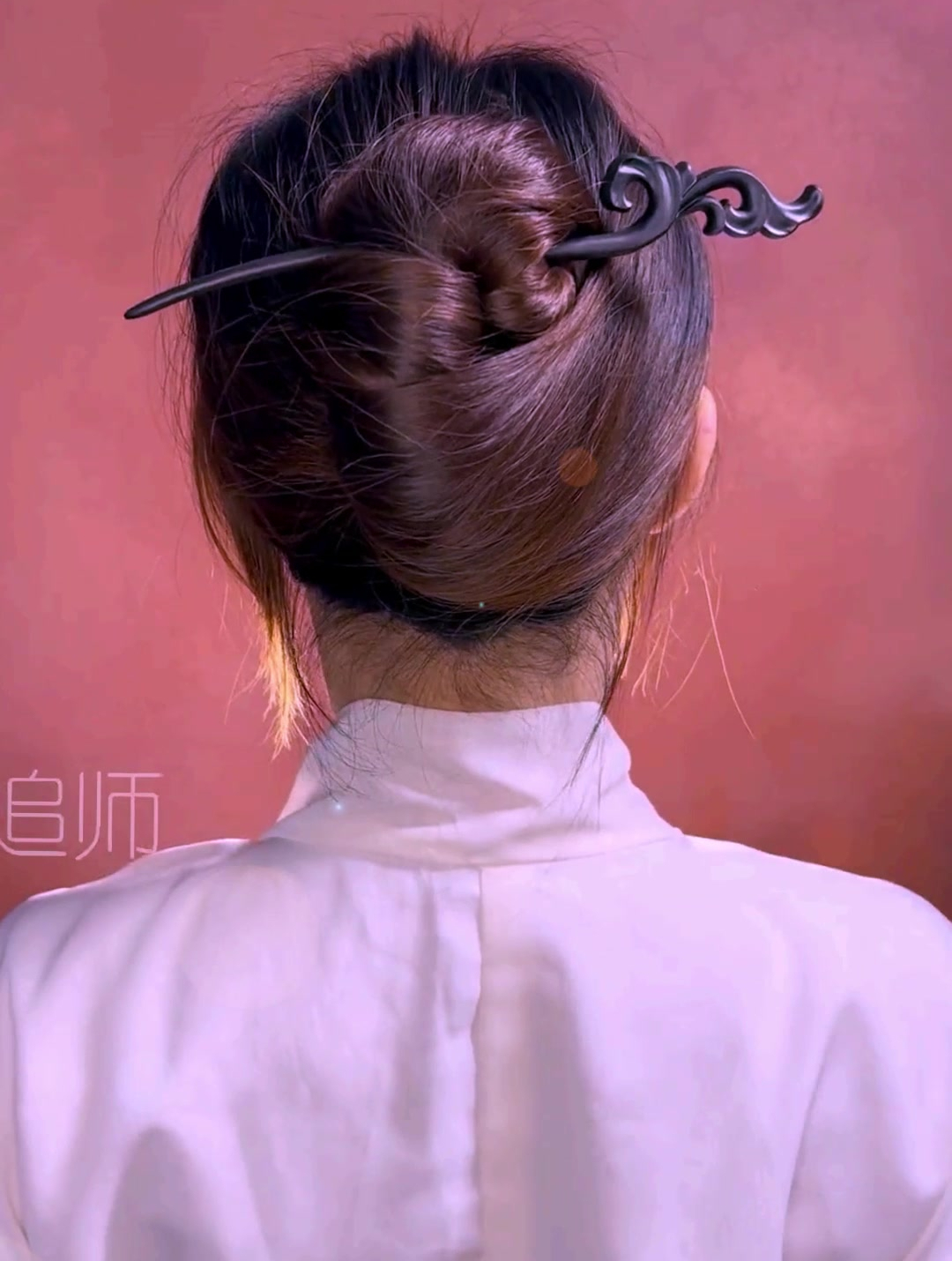 黑檀水仙簪子挽发长发姑娘必学