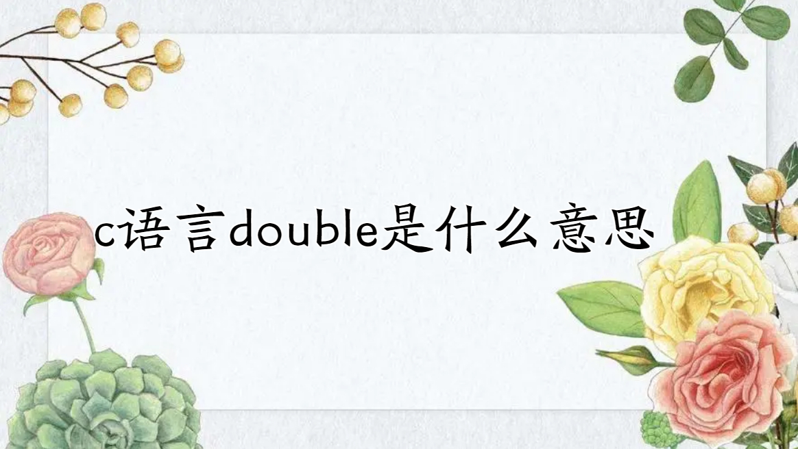 c語言double是什麼意思