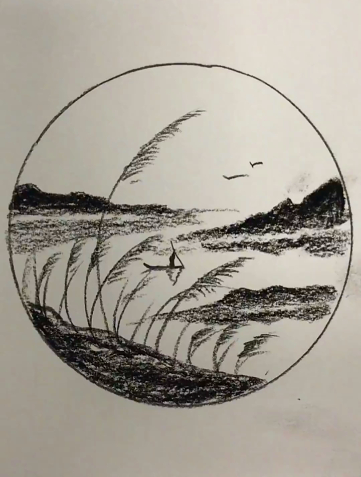 30秒轻松学素描!好向往这样的景色,有没有喜欢的?-度小视