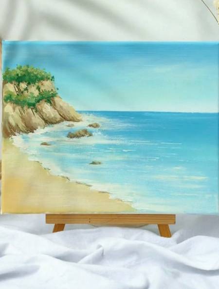 超简单的海水画法,保证一看就会.零基础学画画 丙烯画教程-度小视