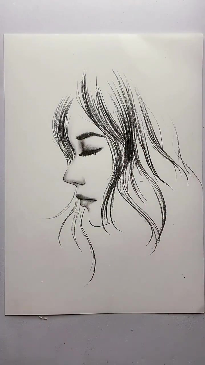 教你画侧脸,画画绘画日常手绘