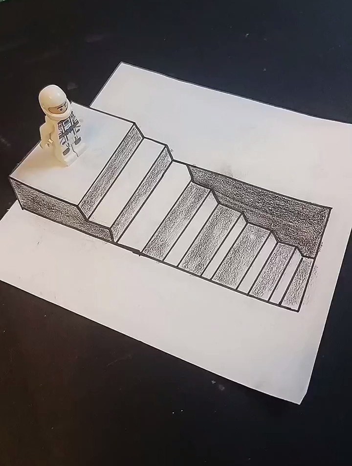 简单几步教你画立体楼梯立体画!-度小视