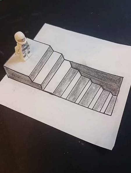 简单几步教你画立体楼梯立体画!-度小视