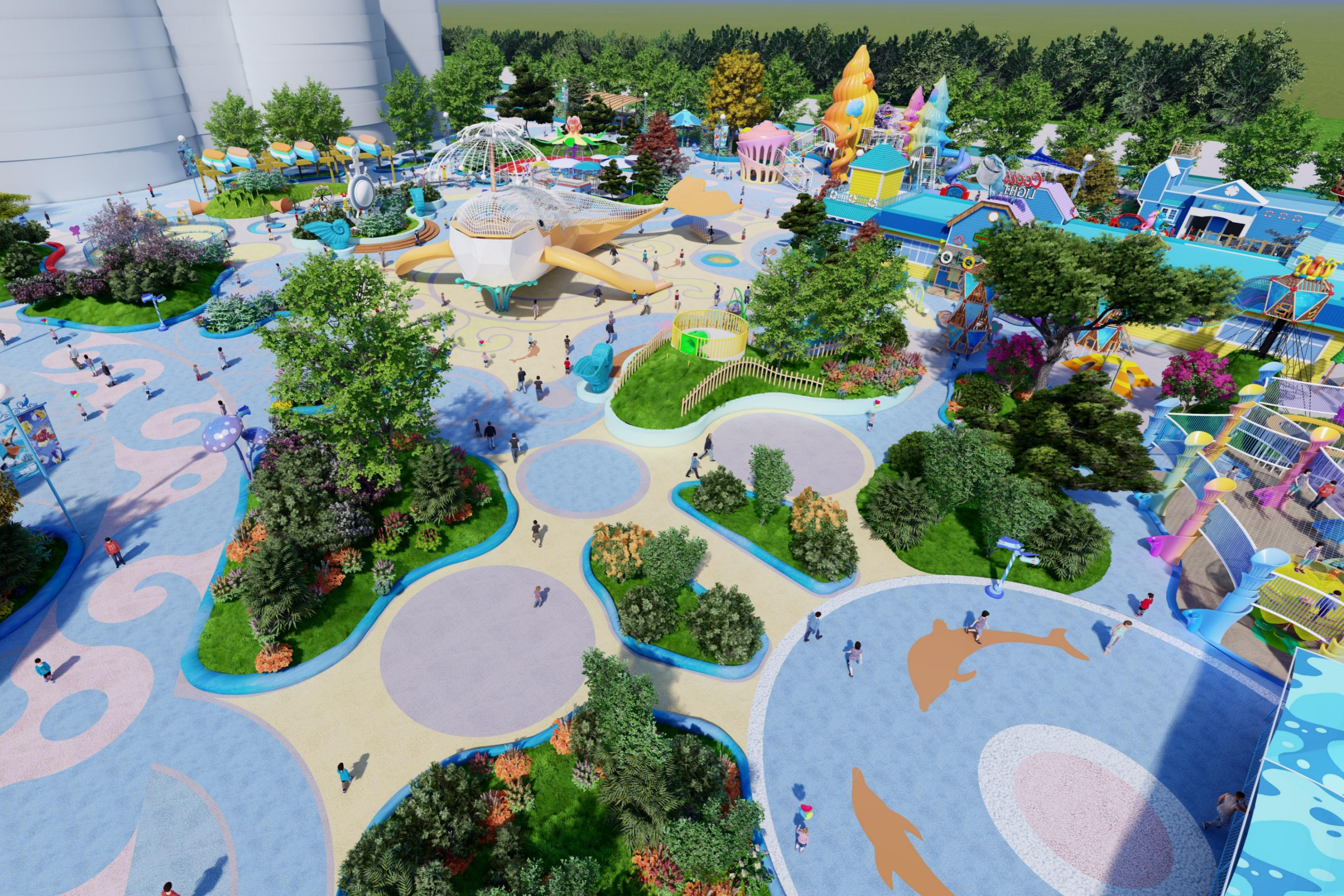 你看!邢台海洋乐园里有超大型无动力设施哎!