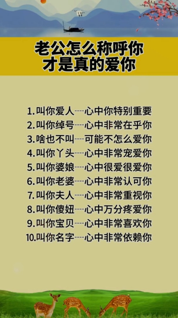 老公怎麼稱呼你,才是真的愛你