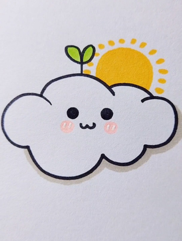 白云也可以变得很可爱 简笔画