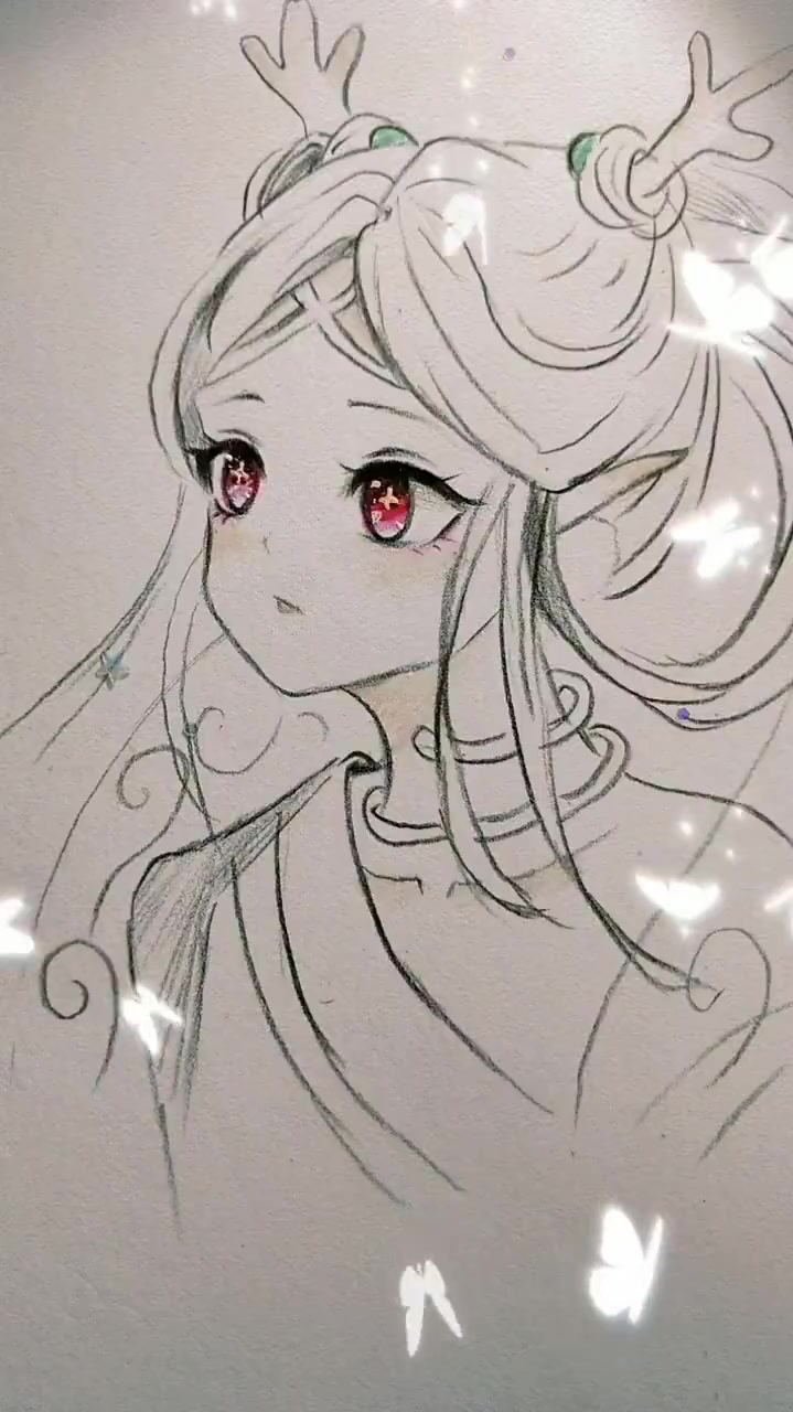 简笔画q版瑶,真的好可爱