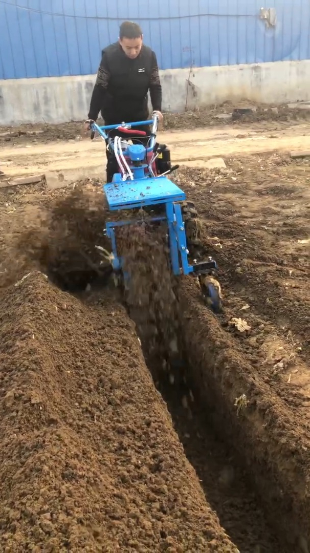 農田挖槽開溝機 柴油手扶小型挖溝機 葡萄園施肥開溝機