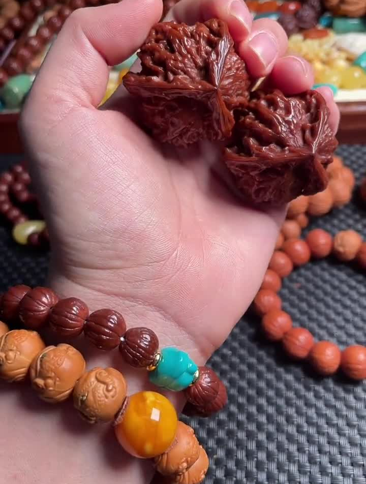 文玩手串猴头核桃猴头京八棱文玩发烧友猴头手串文玩金刚