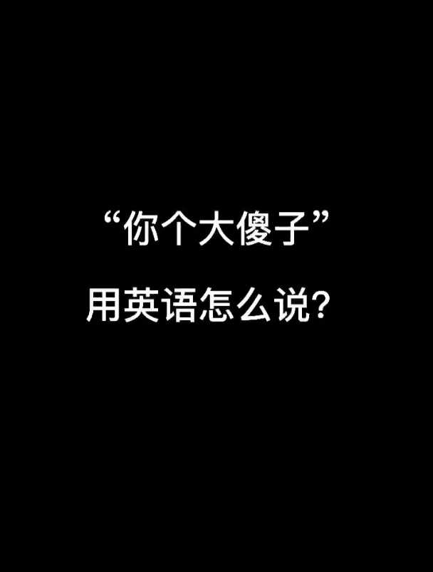 "你个大傻子"用英语怎么说?