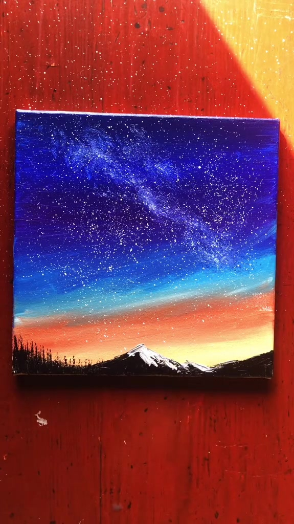 想去看看璀璨的星空星空丙烯画